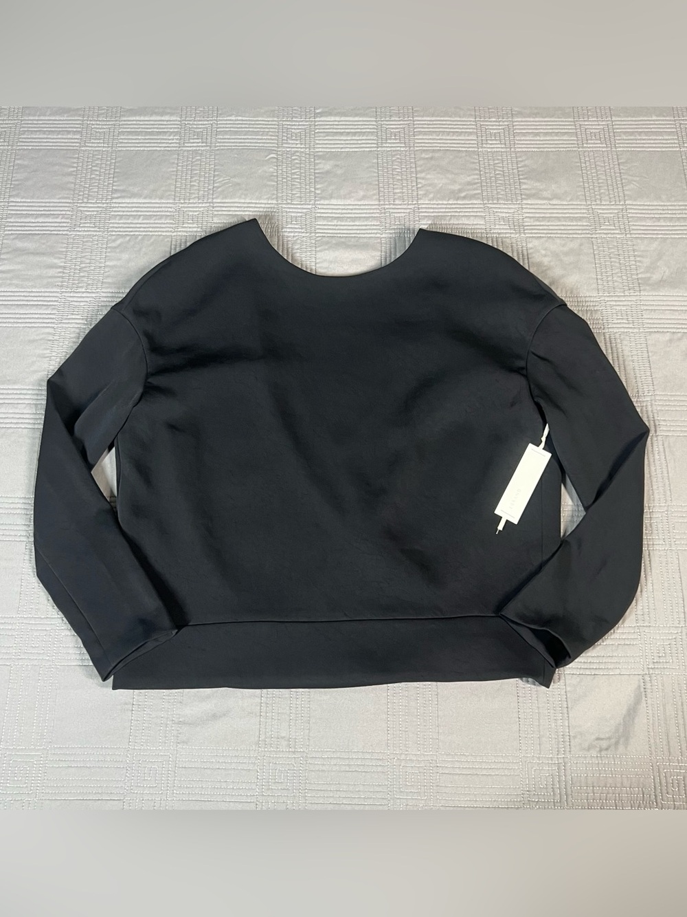 J Brand Top Womens Size S Black Long Sleeve Top Double Back V Stretch NWT